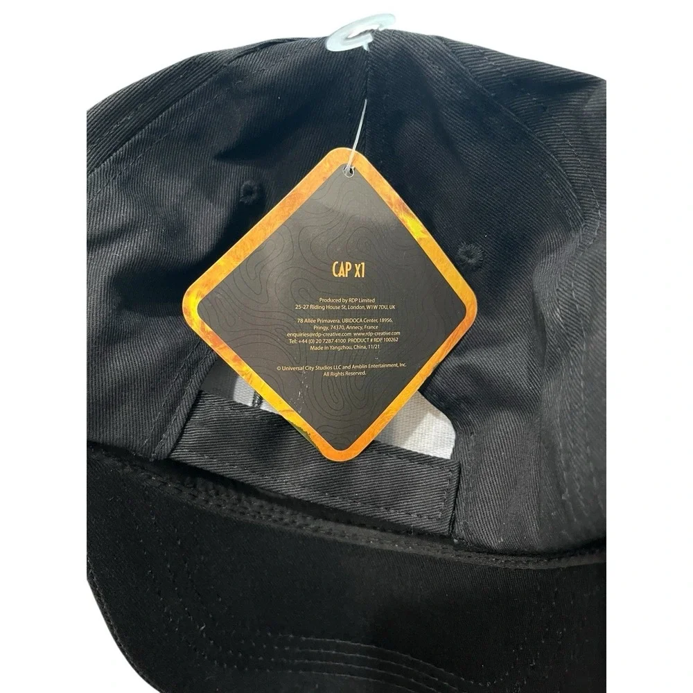 Jurassic World Dominion Hat Black Baseball Cap Movie Promo‎ NWT Adjustable